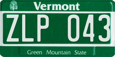 VT license plate ZLP043