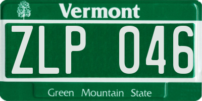 VT license plate ZLP046
