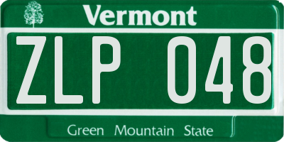 VT license plate ZLP048