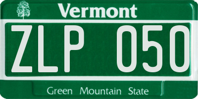 VT license plate ZLP050