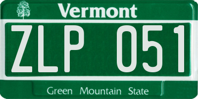 VT license plate ZLP051