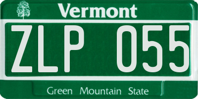 VT license plate ZLP055