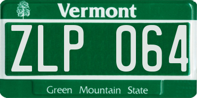VT license plate ZLP064