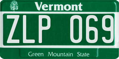 VT license plate ZLP069