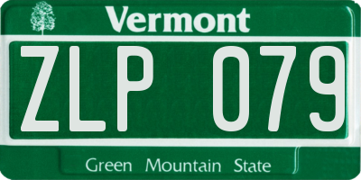 VT license plate ZLP079