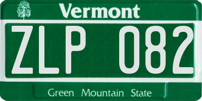 VT license plate ZLP082