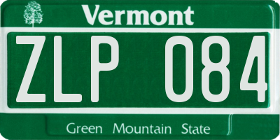 VT license plate ZLP084