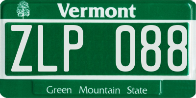VT license plate ZLP088