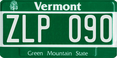 VT license plate ZLP090