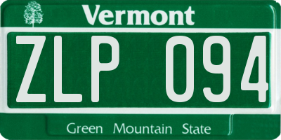 VT license plate ZLP094