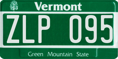 VT license plate ZLP095