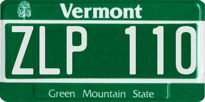 VT license plate ZLP110