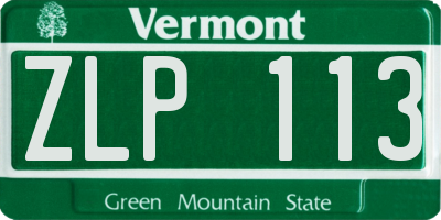 VT license plate ZLP113