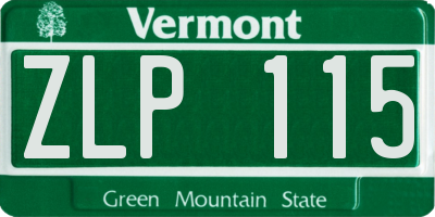 VT license plate ZLP115