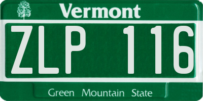 VT license plate ZLP116