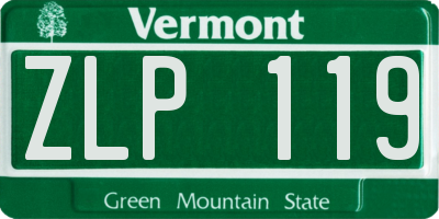 VT license plate ZLP119