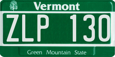 VT license plate ZLP130