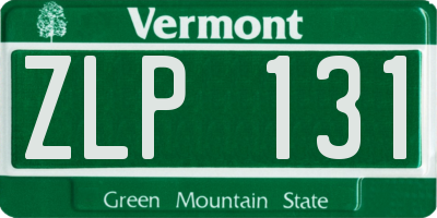 VT license plate ZLP131