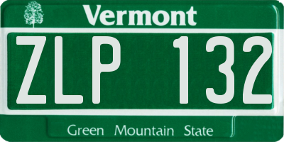 VT license plate ZLP132