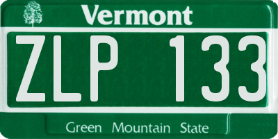 VT license plate ZLP133