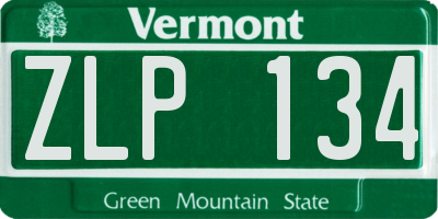 VT license plate ZLP134