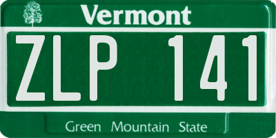 VT license plate ZLP141