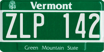 VT license plate ZLP142