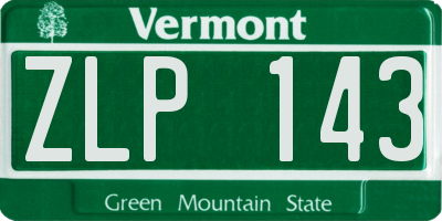 VT license plate ZLP143