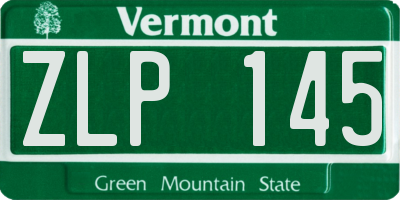 VT license plate ZLP145
