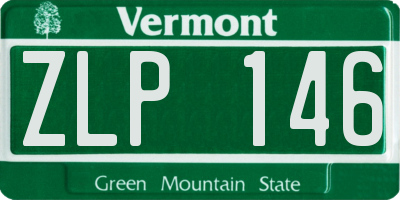 VT license plate ZLP146