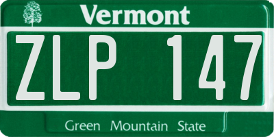 VT license plate ZLP147