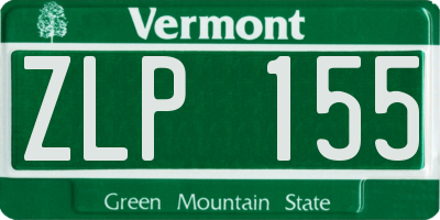 VT license plate ZLP155