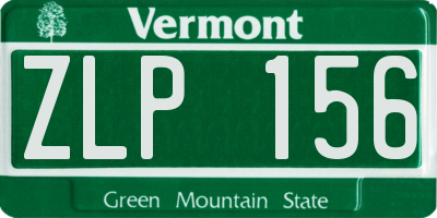 VT license plate ZLP156