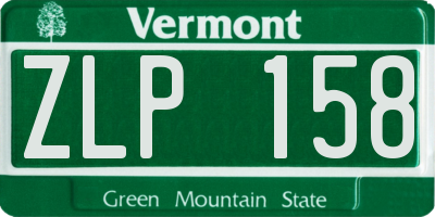 VT license plate ZLP158