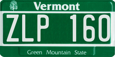 VT license plate ZLP160