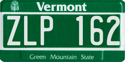 VT license plate ZLP162