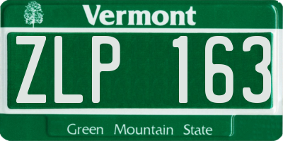 VT license plate ZLP163