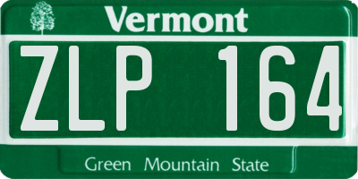 VT license plate ZLP164