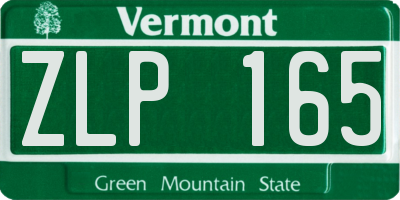 VT license plate ZLP165