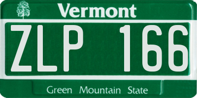 VT license plate ZLP166