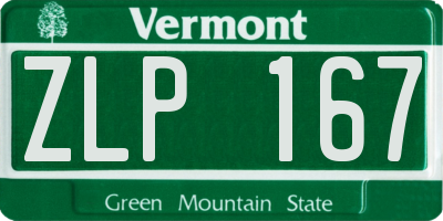 VT license plate ZLP167