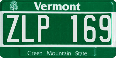 VT license plate ZLP169