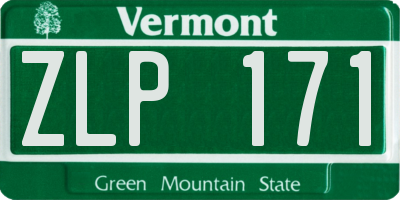 VT license plate ZLP171