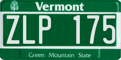 VT license plate ZLP175