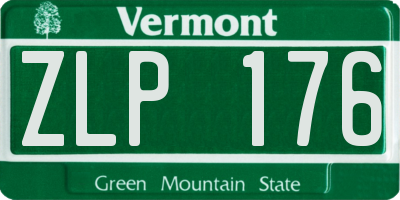 VT license plate ZLP176