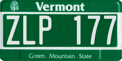 VT license plate ZLP177