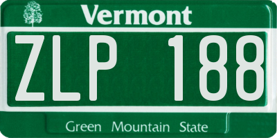 VT license plate ZLP188