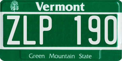 VT license plate ZLP190