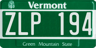 VT license plate ZLP194
