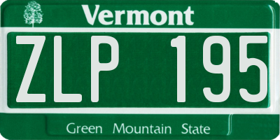 VT license plate ZLP195